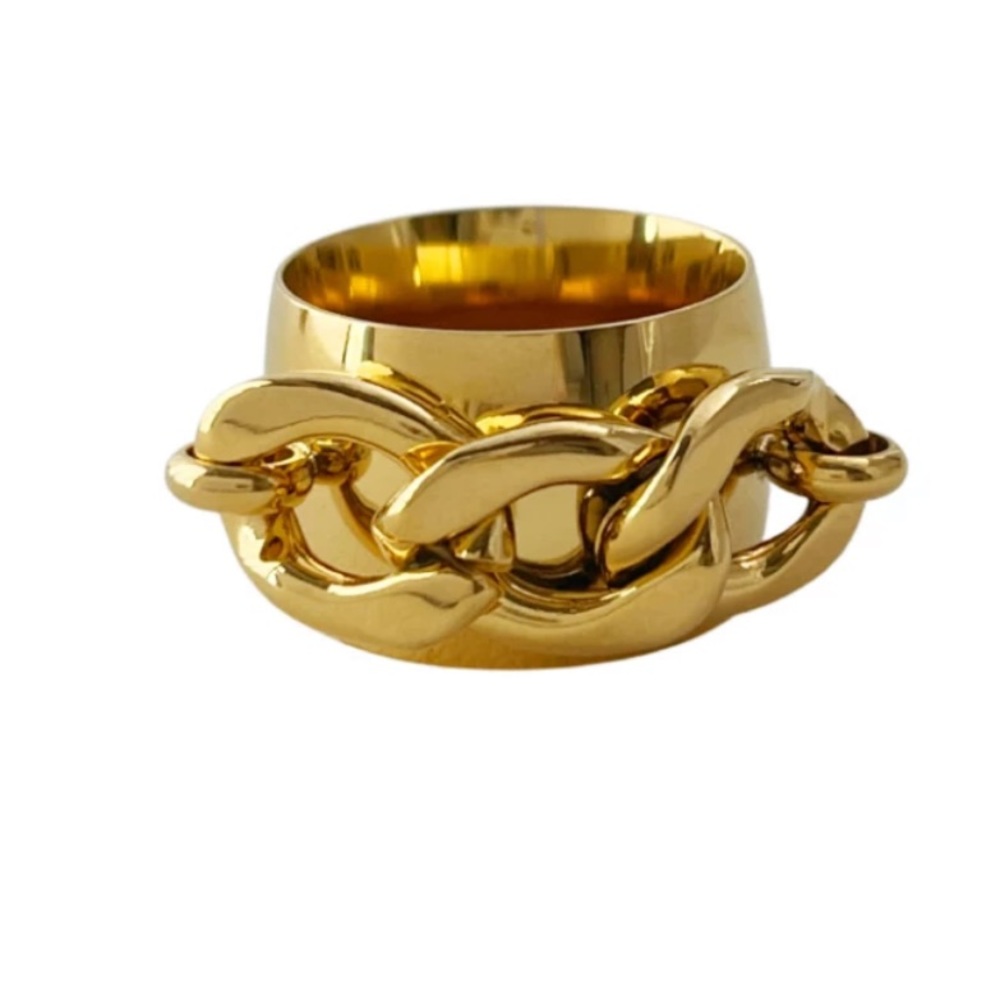 Chunky ring  chain ring texture ring - Picture 5 of 5